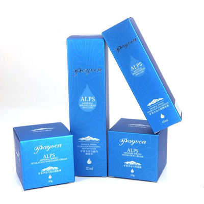خرید بسته بندی رنگی جعبه کاغذ آرایشی لوکس سفارشی با نشان مهر نقره ای online manufacture