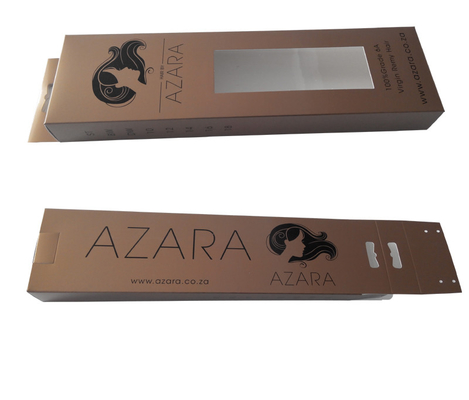قیمت خوب جعبه های بسته بندی کاغذ بازیافتی سفارشی با پنجره ای برای اکستنشن مو چاپ می کنند آنلاین